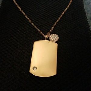 Necklace - Rosegold Dogtag & Charm